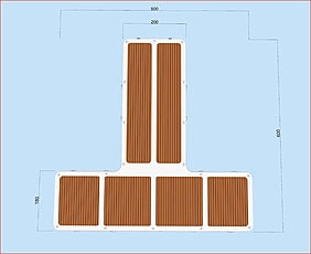 Jet-T dock inflatable pontoon for jet ski and boat 6m x 6m